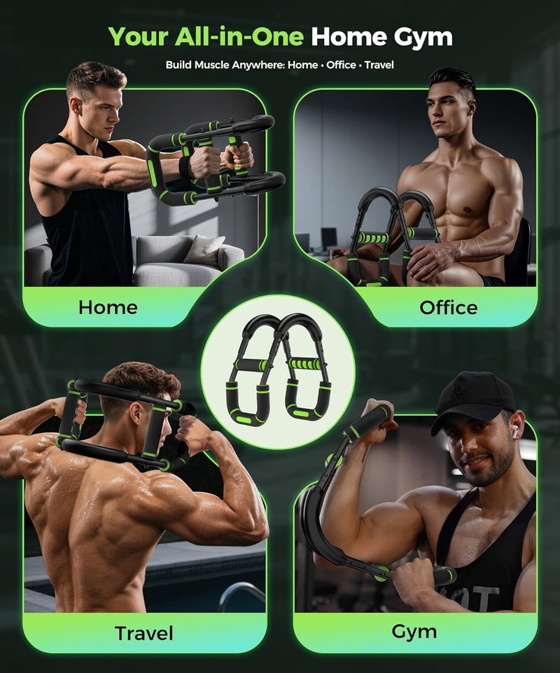 RENRUI Twister Arm Trainer, Adjustable 5 Resistance Levels (40-130 lbs) Chest & Arm Workout Equipment for Men & Women, Ergonomic Home Gym Strength Trainer with Anti-Slip Handles & Carry Bag - Image 4